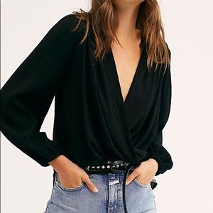 Free People Check On It Wrap Top